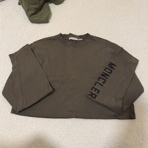 Moncler Cropped Top with Black Logo Lettering Small